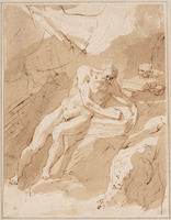 K IX 020
          <br/>
          Hiëronymus in de woestijn, schrijvend
          <br/>
          <em>Castiglione, Giovanni Benedetto (1609-1664) - omgeving van</em>